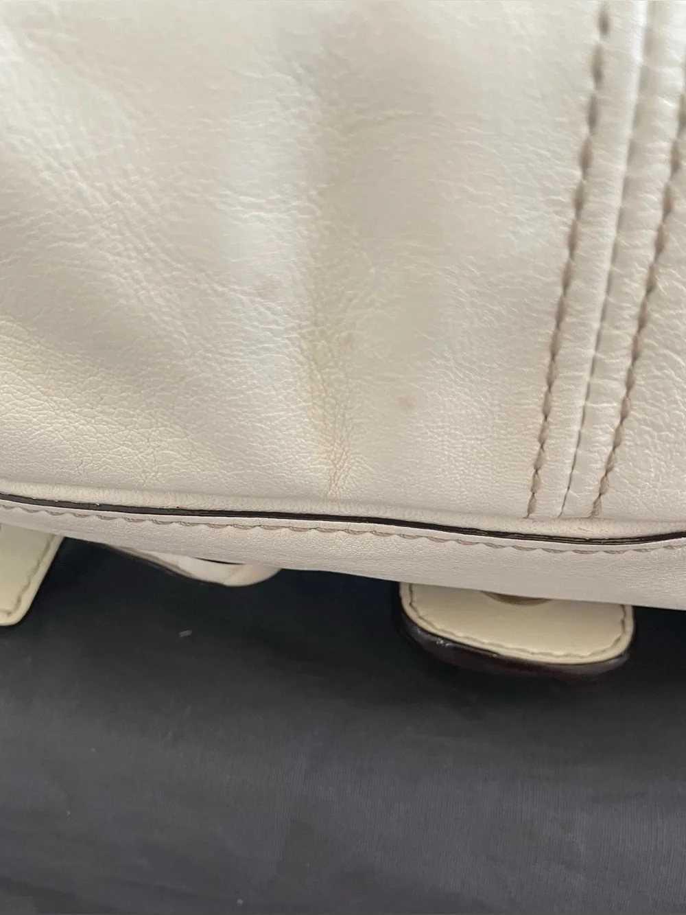 Coach Legacy Garcia Buckle Ivory leather Shoulder Bag (Preowned)